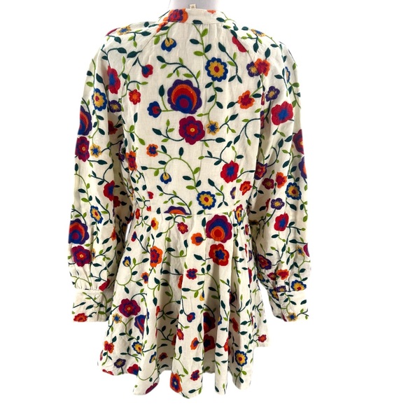 Sezane Alizia Dress in Multicolour Embroidered Flowers 40 Sz 8 - Picture 6 of 11